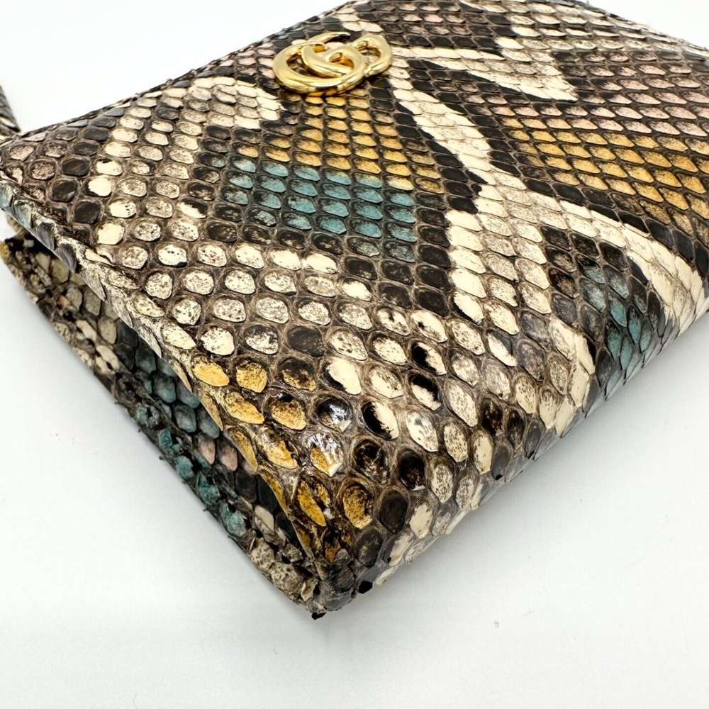 Gucci Gg Marmont Exotic Multicolor Python Compact… - image 5